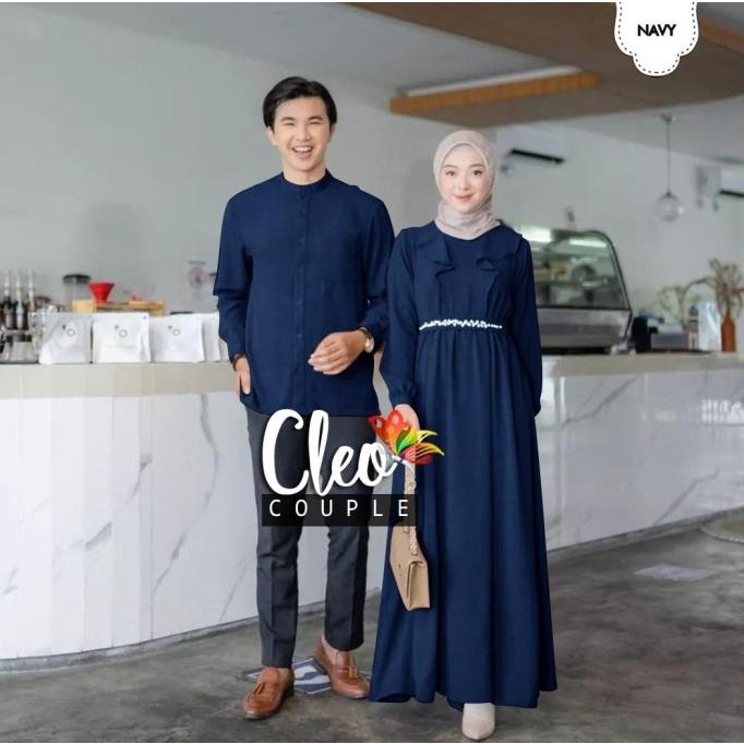 Baju Couple Lebaran Cople Pasangan Muslim Kemeja Panjang Gamis Busui