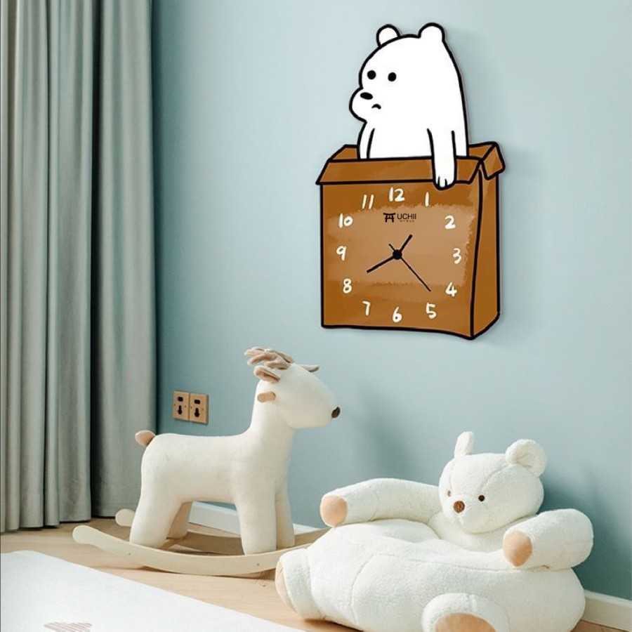 UCHII KUMA Exclusive Wall Clock Decorative | Jam Dinding Analog Hadiah