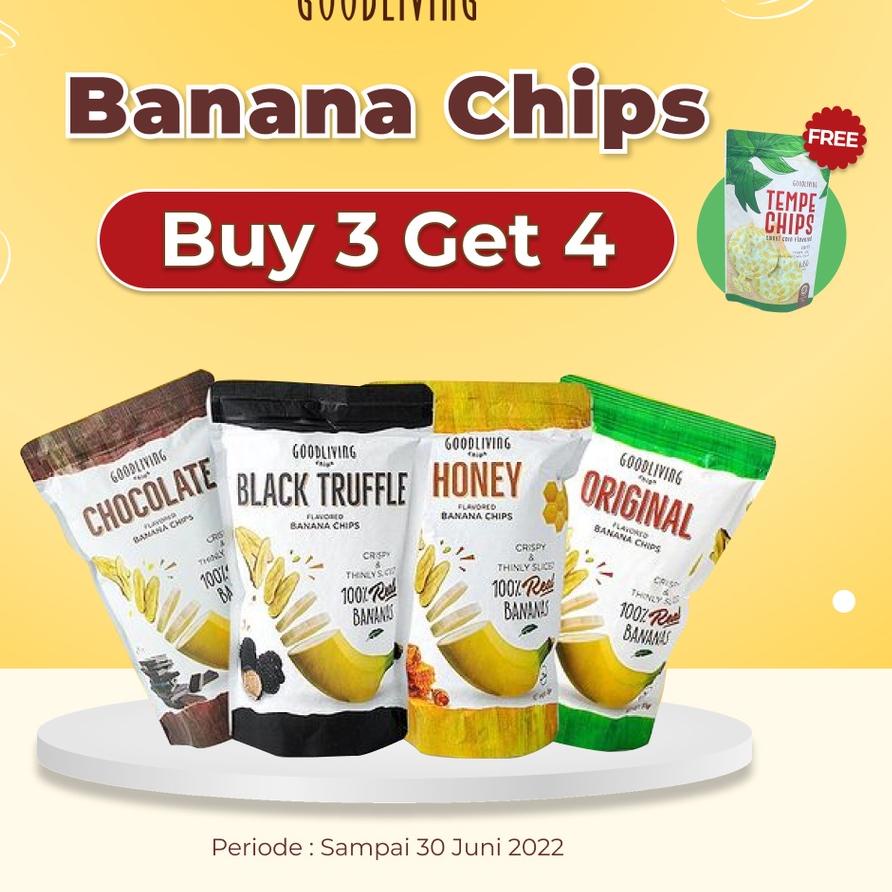 

FG5♛ GOODLIVING - Banana Chips - Keripik Pisang - Kripik Pisang - Tanpa Bahan Pengawet - Camilan Diet - 120gr Pasti Ada