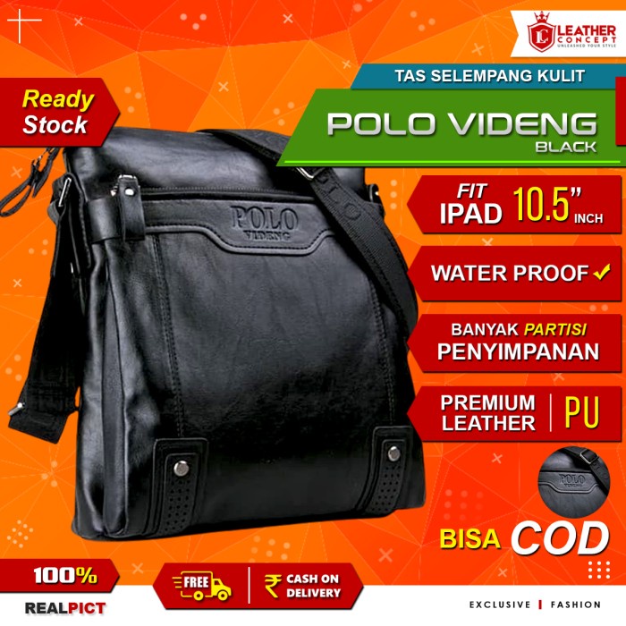 tas selempang Tas Selempang Polo Pria - Hitam(N7P4) sling bag korea slingbag tas selempang pria kuli