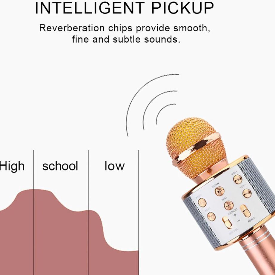 Paling Laris MS [ PROMO HARGA TERMURAH ] Microphone Karaoke Mic Bluetooth Ws 858 Speaker Mike Ws 858