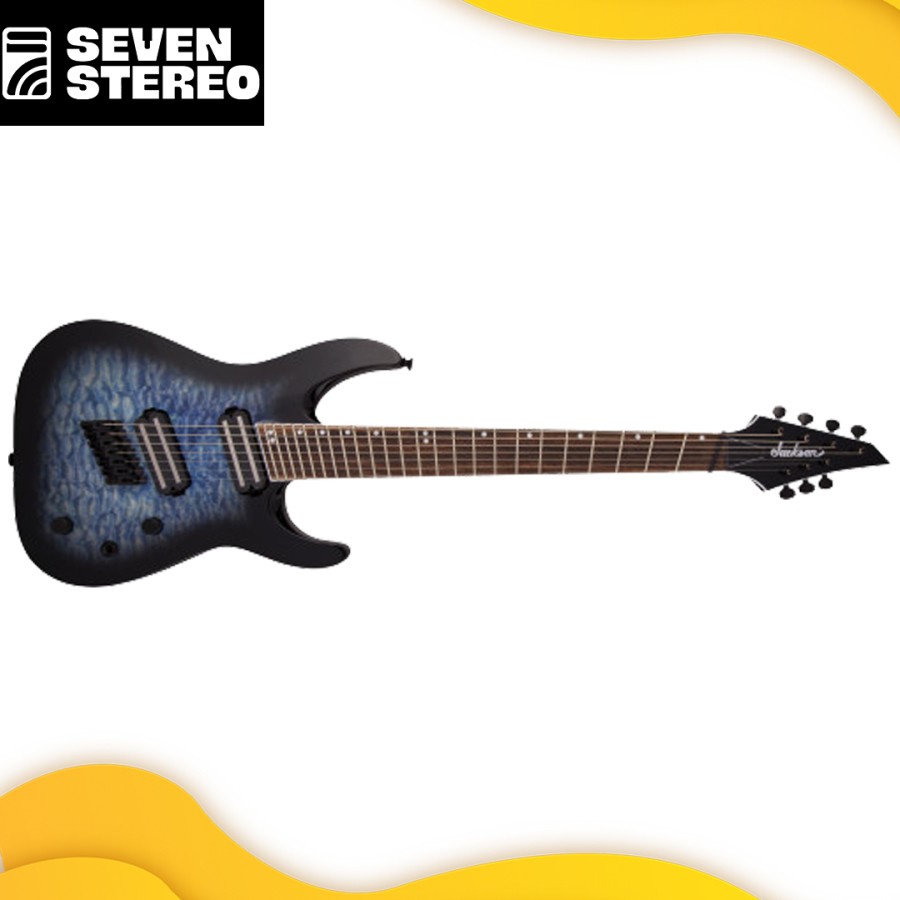 Jackson X Series Soloist SLATX7 QM Multi-Scale Guitar Trans Blue Burst