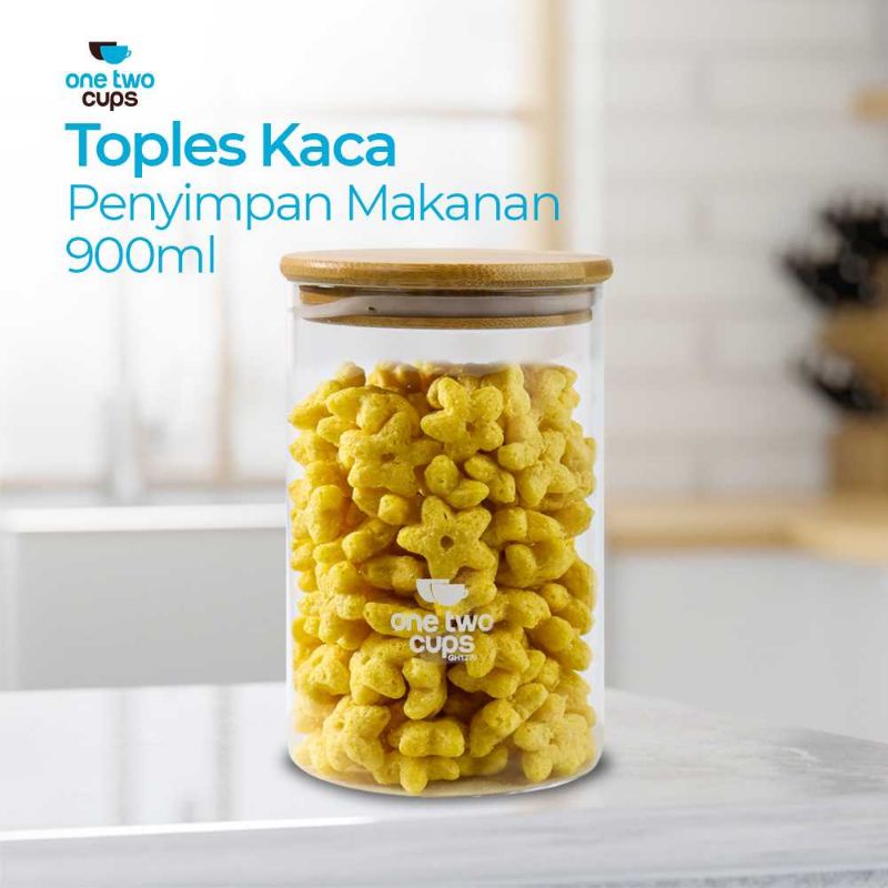 One Two Cups Toples Kaca Penyimpanan Makanan Glass Jar - GH1270 900ml