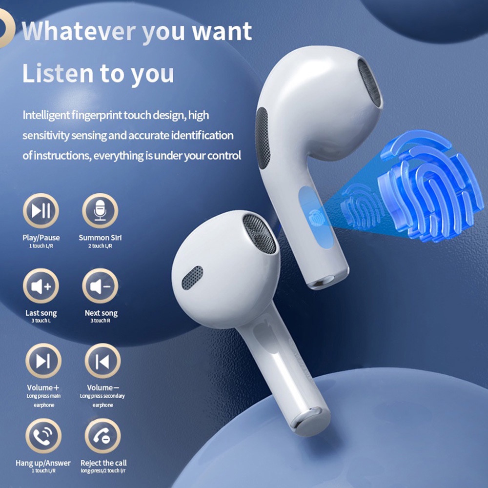 TWS Pro6 Long Battery Life Headset Bluetooth Bass 9D HiFi Stereo Sound Earphone Wireless Waterproof Headphone Henset Bloetooth with Microphone Sport Handset Hedset Handsfree Earbuds Hendset Hanset Hetset Heandset