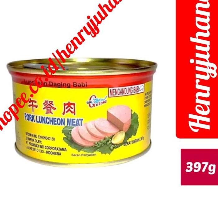 

12.12 Brand 397 gram GULONG CANNED HAM PORK LUNCHEON MEAT / free pakiing kotak untuk reg dan cargo daging babi/ daging maling buruan