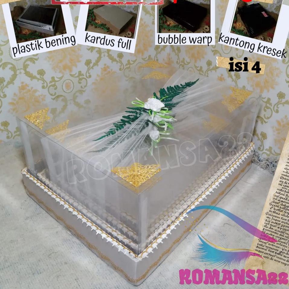 Get Now Box Kotak Hantaran Seserahan Parsel Pernikahan 1 Set Isi 4 Tutup Mika Transparan Tempat Mas 