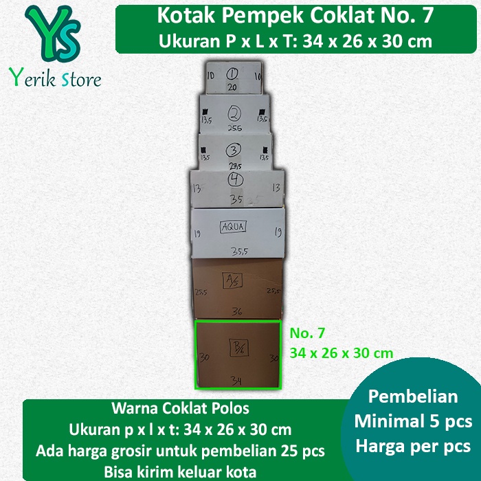 

Kotak Kardus Karton Packing Pempek Coklat No. 7 GROSIR