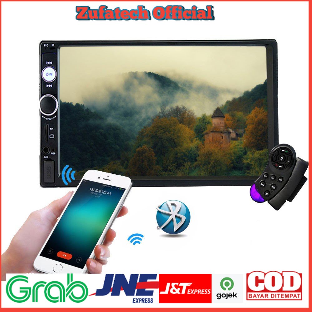 Podofo Tape Audio Mobil Media Player MP5 Bluetooth Touch Screen - 7023B - Black