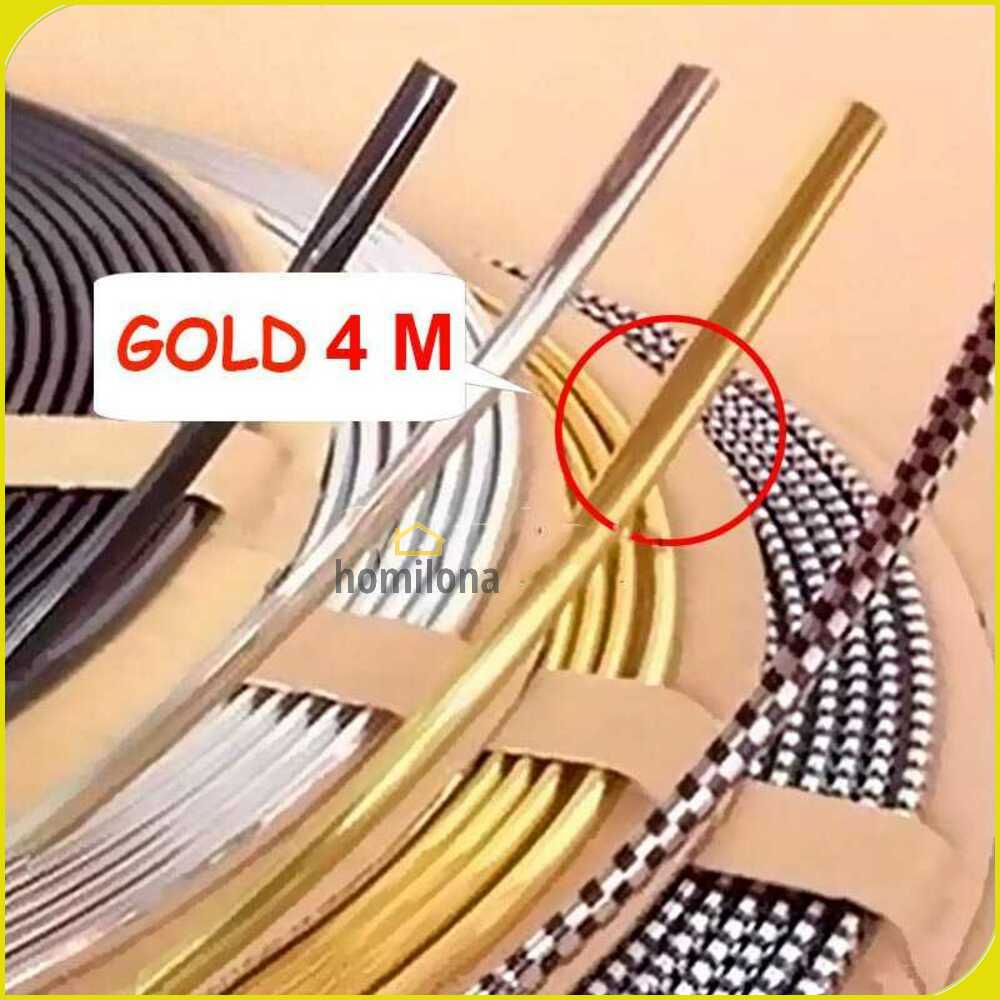 OTOHEROES Lis Dekorasi Interior Mobil Moulding Chrome Trim Strip 4 m - C3578