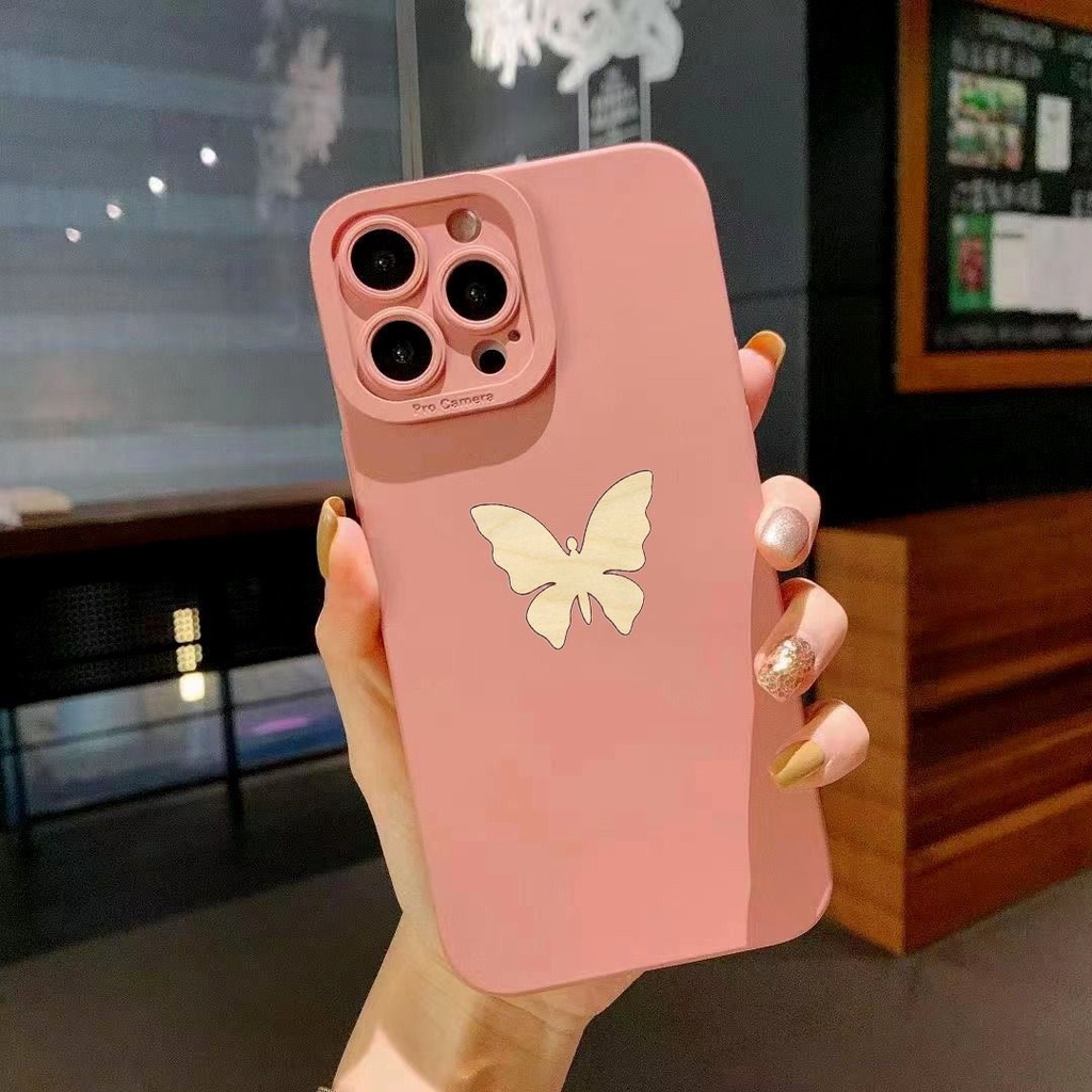 Baru Softcase Butterfly CC34 for Iphone 6 6s 6+ 6s+ 7 8 X Xs Xr Max 11 12 13 Pro Max 14+ Plus and Infinix Hot 9 10 11 11s NFC 12 12i Play Note 8 12 Pro 5G Smart 5 6 6+