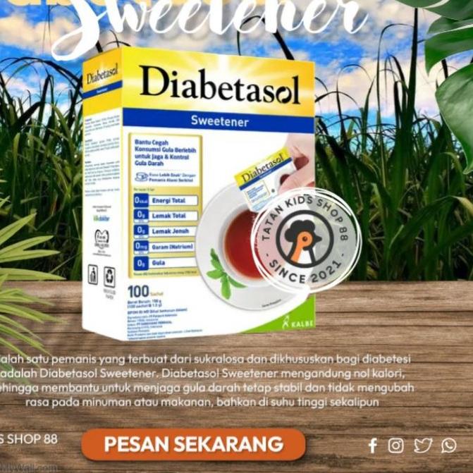 

Barang Bagus Swetener Diabetasol isi 100 Sachet Gula Pemanis Tanpa Kalori No calories Untuk Diabetes dan Diet...