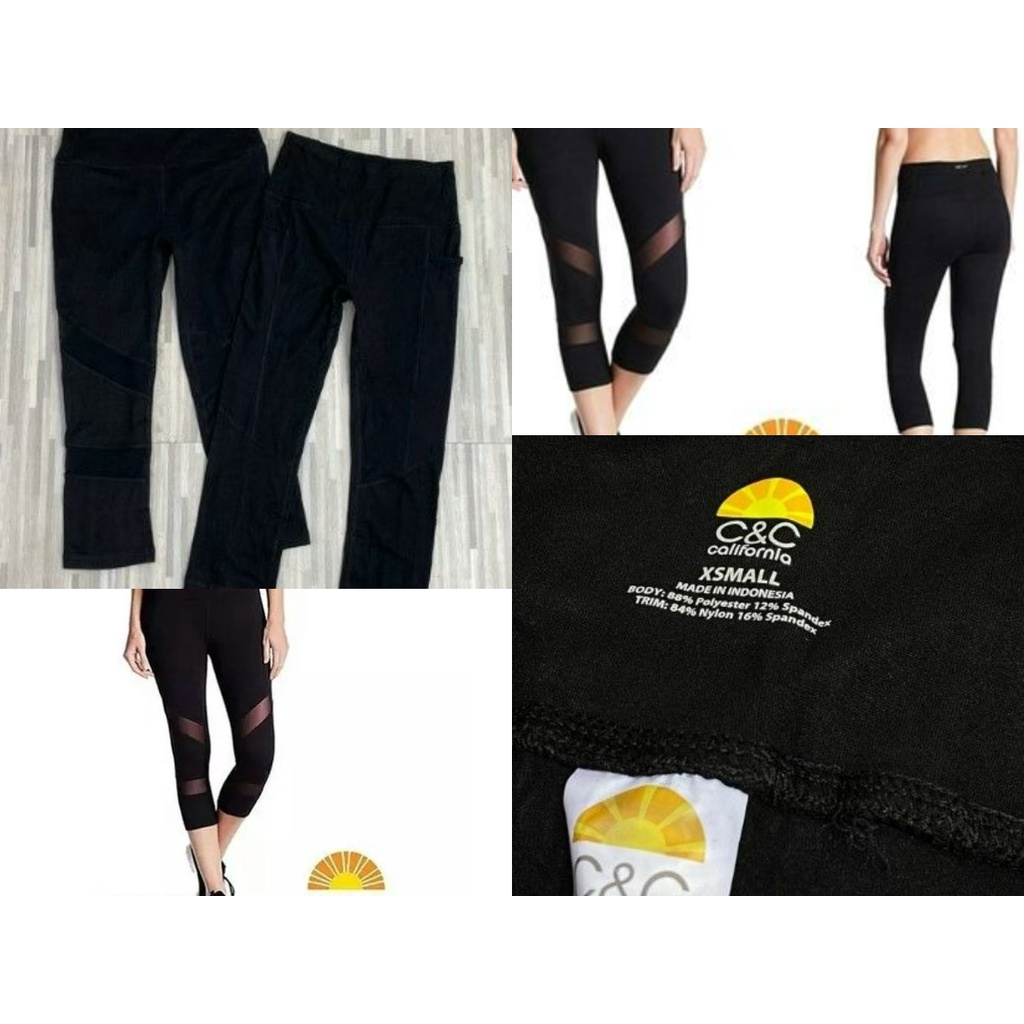 Legging Sport C&C California Mesh Capri 7/8 bahan adem