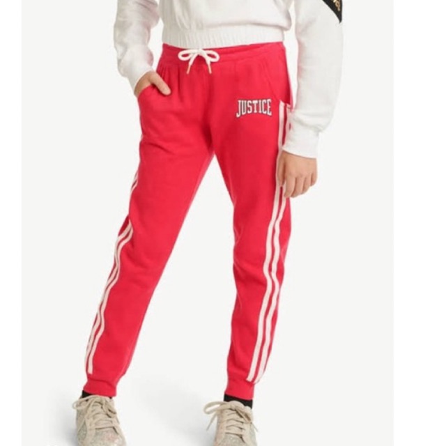 Justice Pink Red Girls Jogger (Jogger Anak Perempuan Justice Pink Merah)