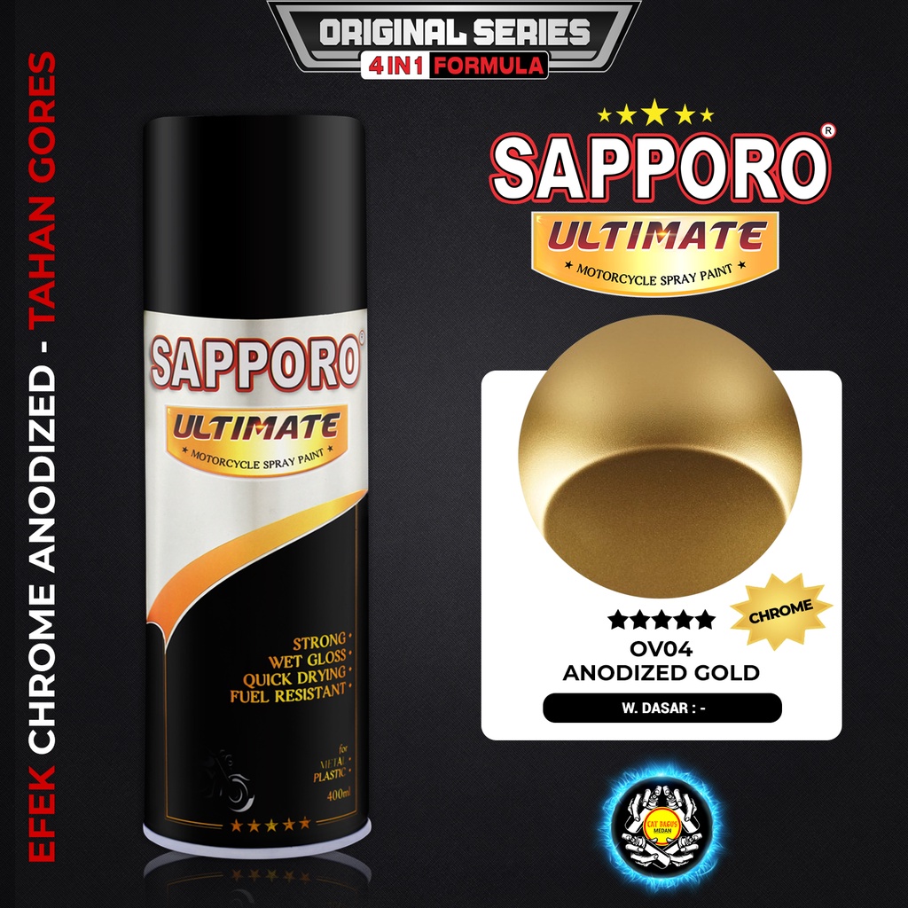 SAPPORO ULTIMATE OV04 ANODIZED GOLD ORIGINAL SERIES 4 IN 1 CAT SEMPROT 400 ML CAT MOTOR AEROSOL PYLO
