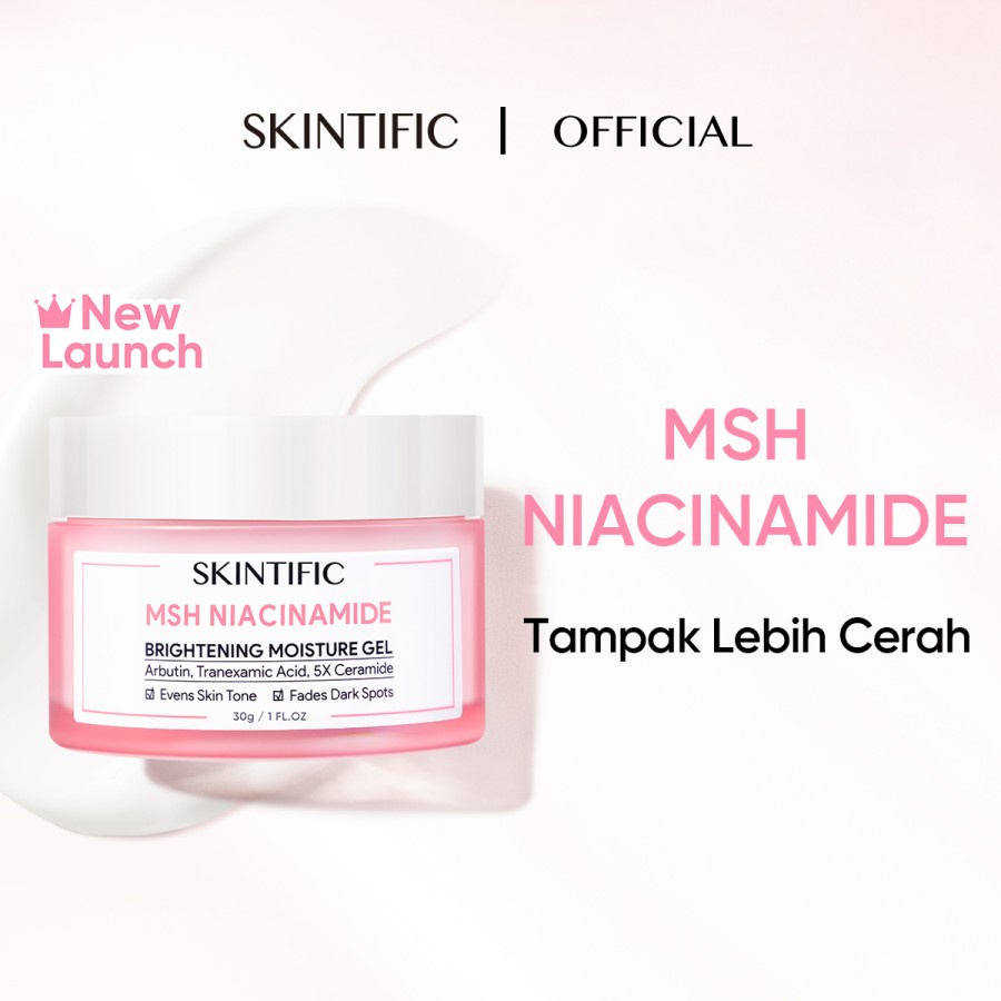 BISA COD - SKINTIFIC MSH Niacinamide Brightening Moisturizer Moisture Gel 30g
