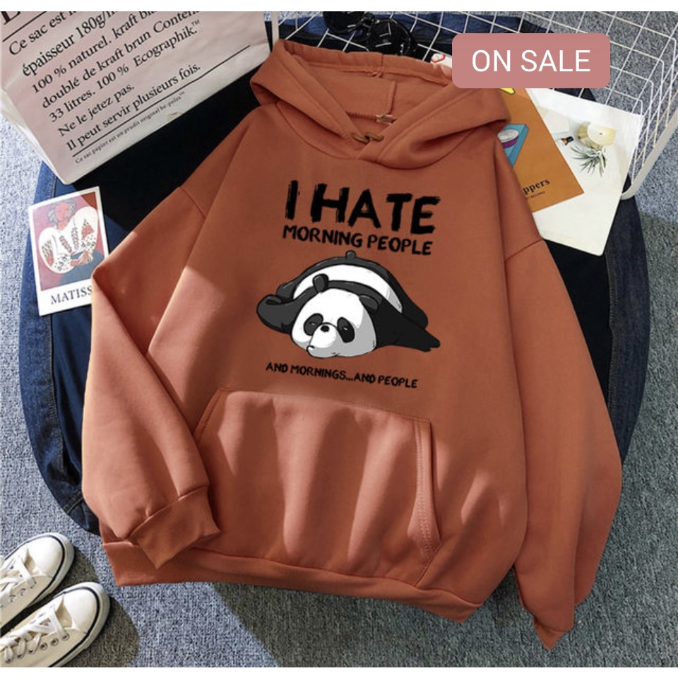 I Hate Morning People Jumper Hoodie II Sweater Hoodie Trendy II Sweter Oblong Topi Sz M - XL Anak &amp; Dewasa ( Pria &amp; Wanita )