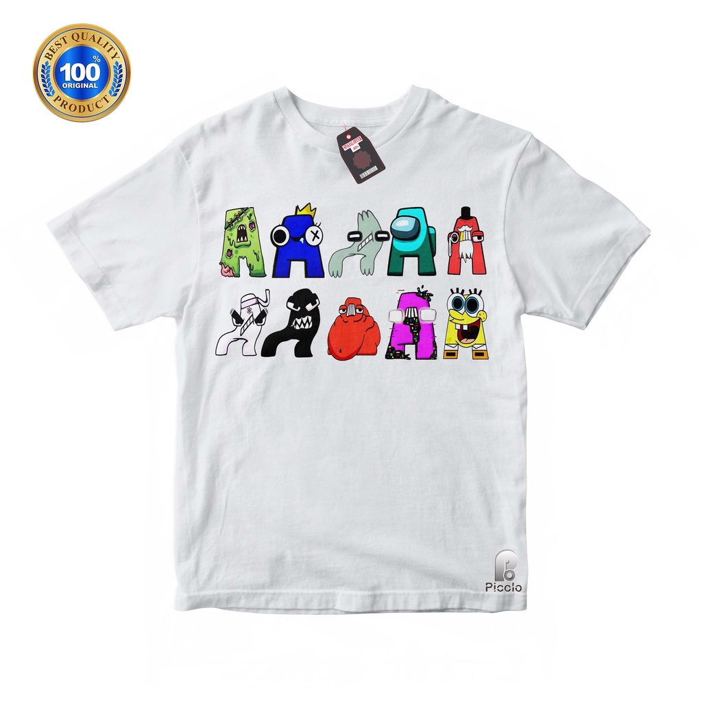 BAJU ANAK KAOS ATASAN ANAK ALPHABET LORE TRANSFORM ALL PART Unisex Bahan COTTUN (FREE NAMA)