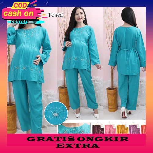 Stelan Baju Lengan Panjang Dan Celana Panjang Hamil Dan Busui Jumbo Bahan Serat Halus Dan Lembut Baj