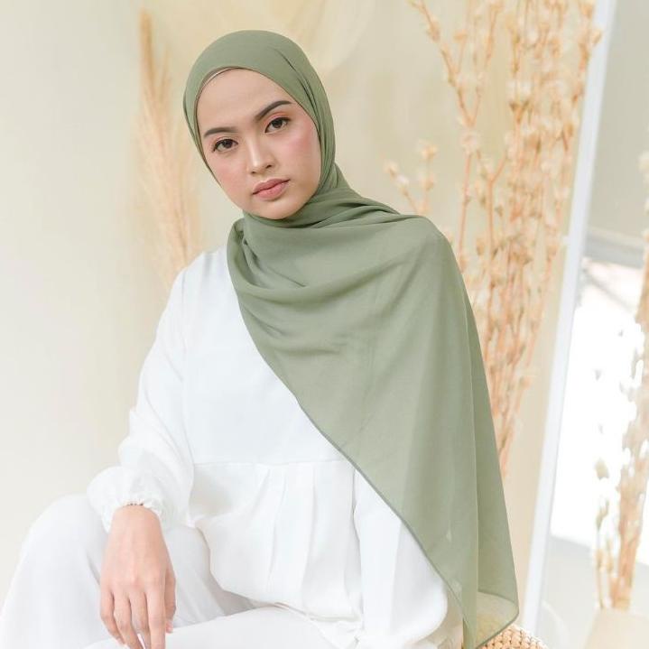 [KODE TJMUD] SAGE GREEN Pashmina Ceruty Babydoll ( Hijab Warna Sage Green )