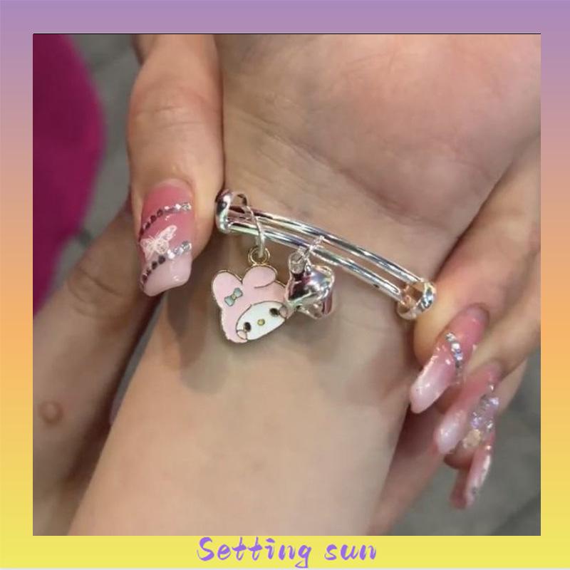 Gelang Kartun Wanita Cinnamoroll Dog Kuromi Sahabat Pasangan yang Dapat Disesuaikan Fashion Korea TN