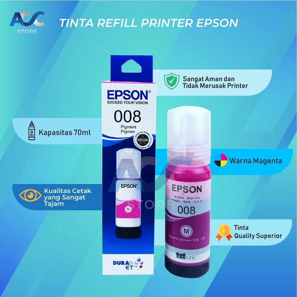 1 SET 4 PCS Tinta Epson 008 Isi Ulang Printer L6550 L6580 L15150 L15160 Premium