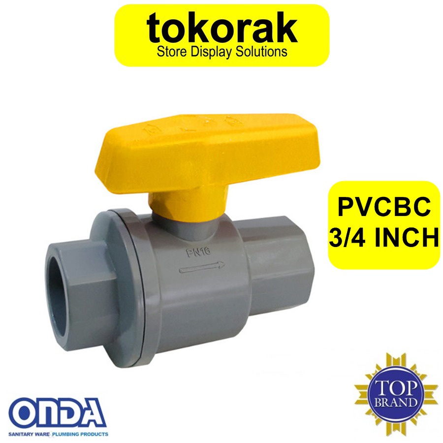 BALL VALVE PVC 3/4 INCH ONDA BALLVALVE STOP KRAN PLASTIK PVCBV 3/4INCH