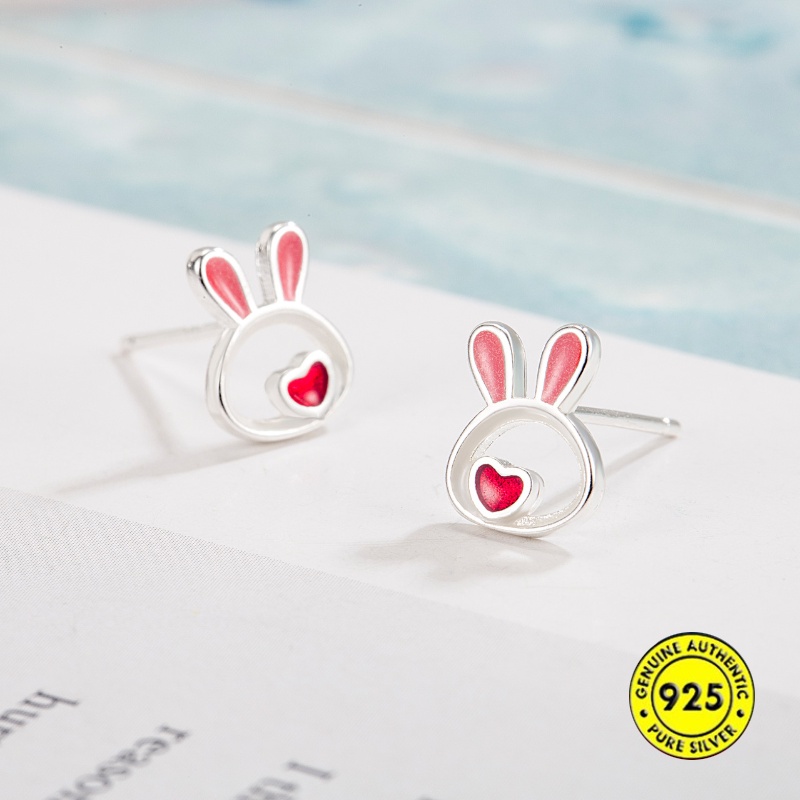 Anting Tusuk Kelinci Tetes Minyak Love Perempuan U1409