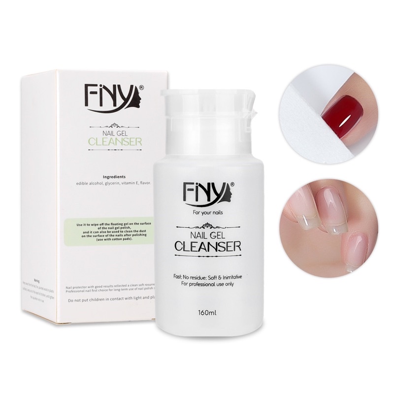 FINY GEL POLISH REMOVER 160ml FINY GEL CLEANSER / FNY NAIL POLISH REMOVER PINPAI