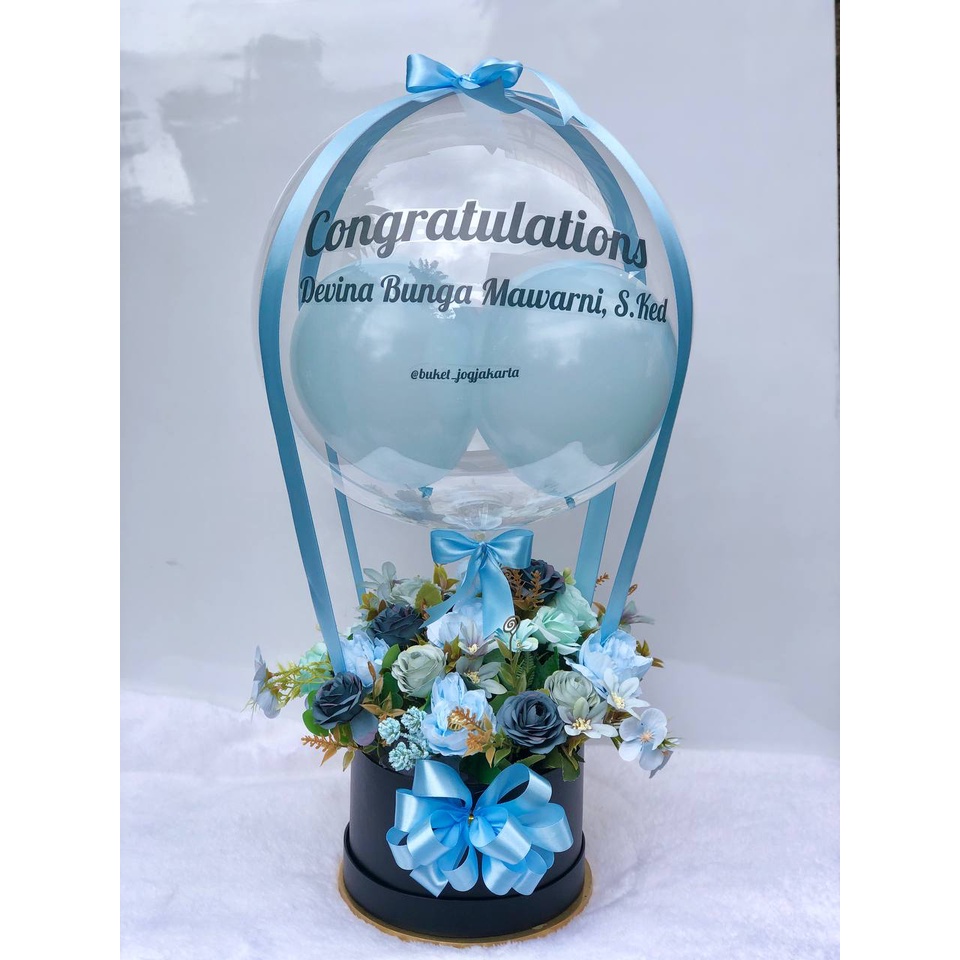 1 hari jadi buket balon bunga premium / buket  balon bunga wisuda / buket balon anniversary