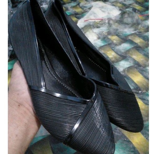 KARIS A538 - Sepatu karet  fantopel Karet WanitaHitam Polos Unt0uk Kerja Harian Size 36 - 40