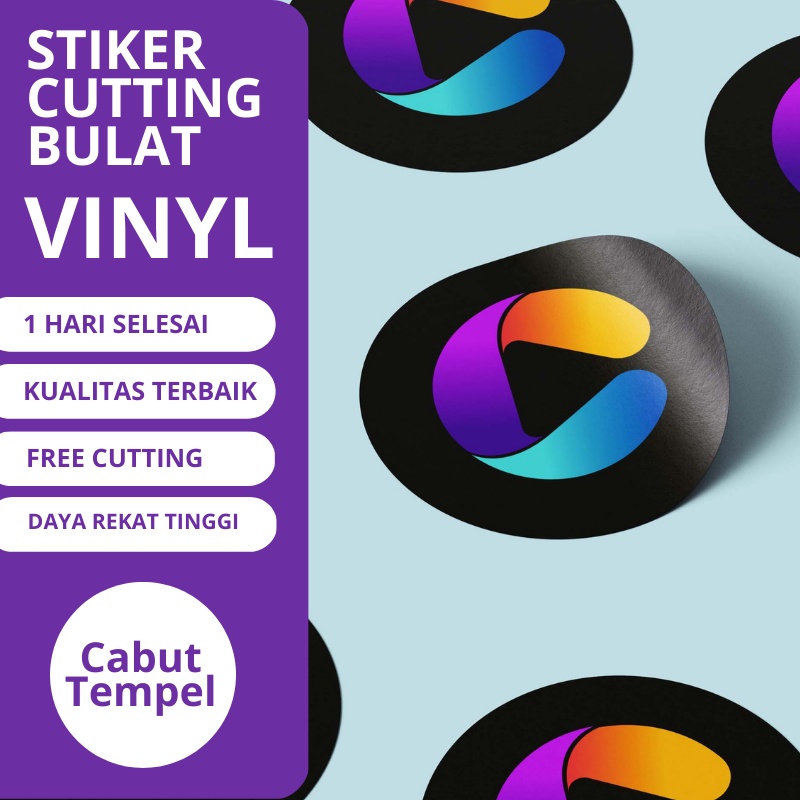 

Sticker Label Bulat Bahan Vinyl Laminasi Cutting Kiss Cut Kemasan Box Logo Brand Makanan Kering Online Shop