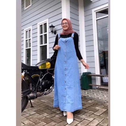 Terlaku! Dress overall jeans panjang