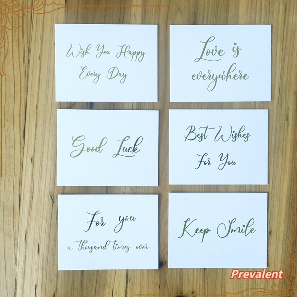 Preva 50PCS Kartu Ucapan Putih DIY Pesta Pernikahan Happy Birthday Gold Stamping