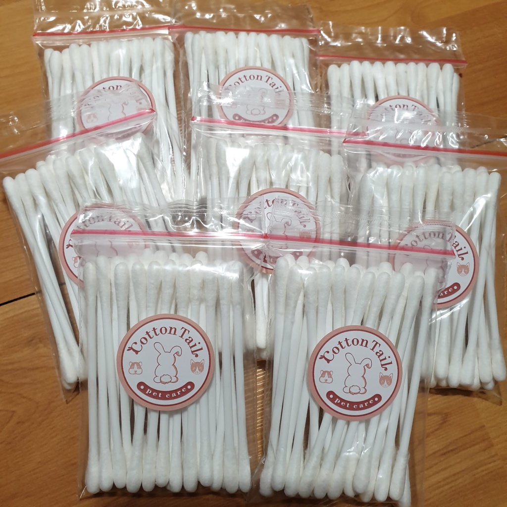 CT Cotton Bud isi 30pcs ( SEALED ZIPLOCK ) - Korek Kuping Telinga Kucing Anjing Kelinci