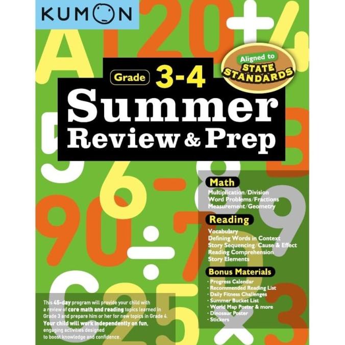 

Buku Anak - Kumon - Summer Review & Prep Workbooks 3-4 (new)