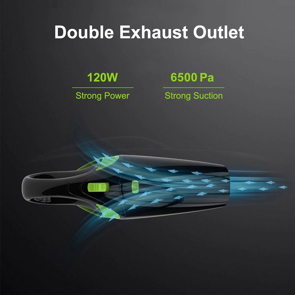 GS8u Otoheroes Handheld Vacuum Cleaner Portable Penyedot Debu Mobil 120w 2500mah R6054 Black Or-i