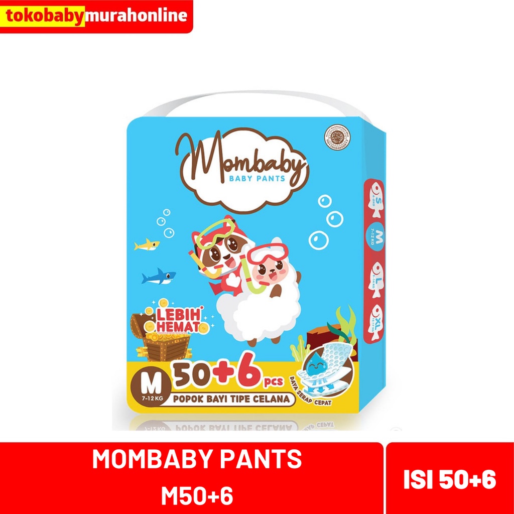 MOMBABY PANTS M54+6 / DIAPERS BAYI / POPOK BAYI