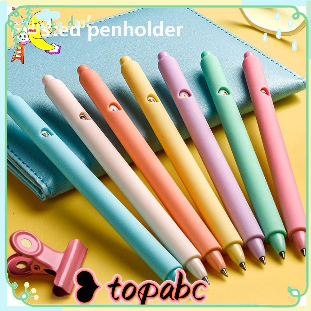 Top 6PCS/Set Pena Gel Alat Tulis Kartun Morandi Retro Color Signature Pen