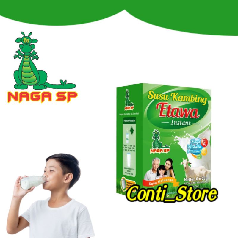 

Susu Kambing Etawa Naga SP Asli & HALAL Nutrisi Lengkap, Baik untuk Lambung & Tulang 6x 25gr