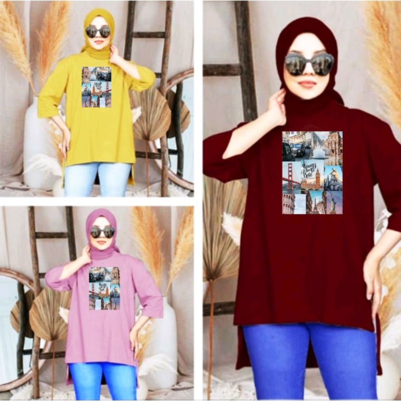 Atasan Basic Wanita Oversize Print 14