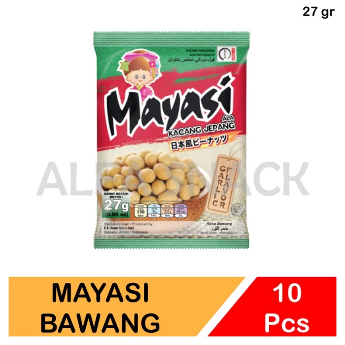 

Kacang Mayasi Kemasan 27gr | Bawang | Pedas | Jagung Bakar