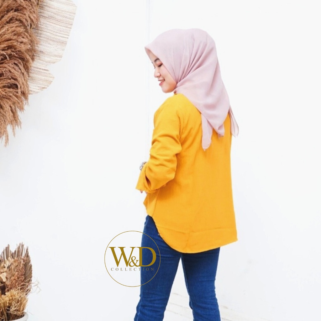 KEMEJA WANITA BLUS POLOS CRINKLE AIRFLOW