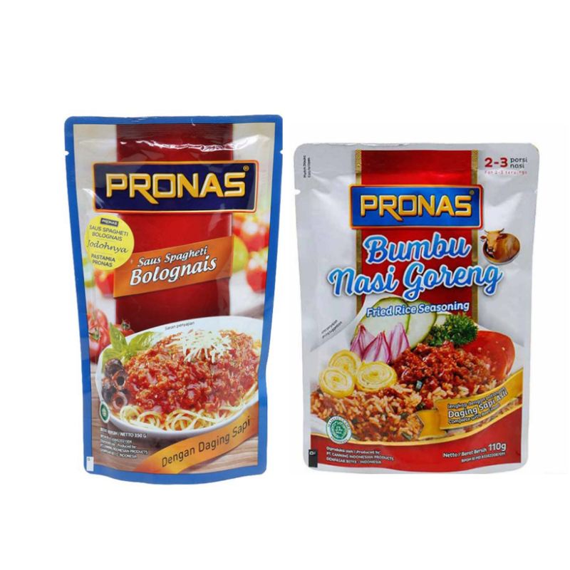 

Pronas bumbu instant nasi goreng dan spagetti rasa daging sapi