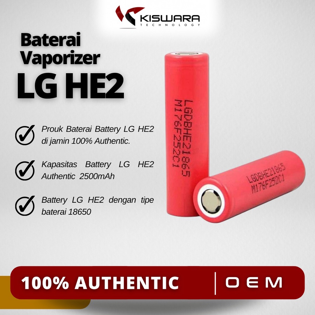 Battery LG HE2 18650 22A 2500mAh Authentic