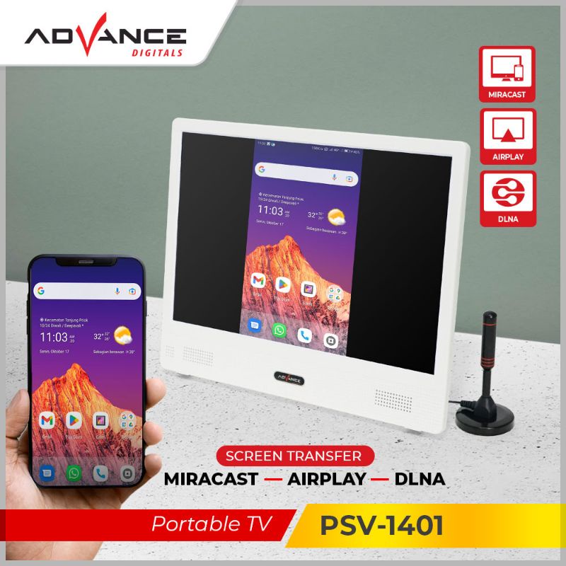 Advance Portable Smart TV Digital 14&quot; / Video / Wifi PSV-1401