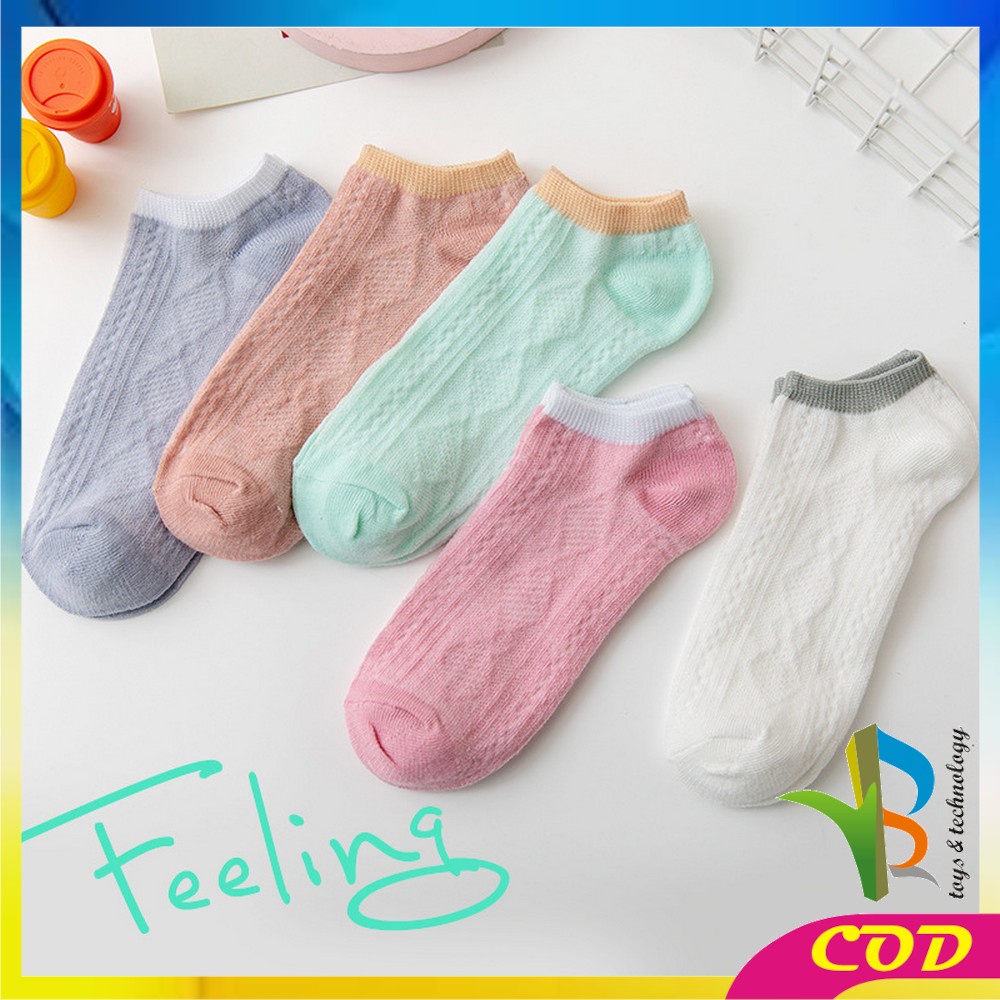 RB-P281 Kaos Kaki Wanita Motif Rajut Pattern / Kaus Kaki Pendek Motif Semata Kaki Import Murah Motif Polos