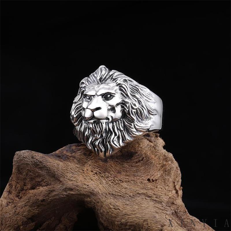 【Bayar di tempat】Mendominasi Fashion Cincin Pria Tengkorak Naga Vintage Punk Kepribadian Cincin