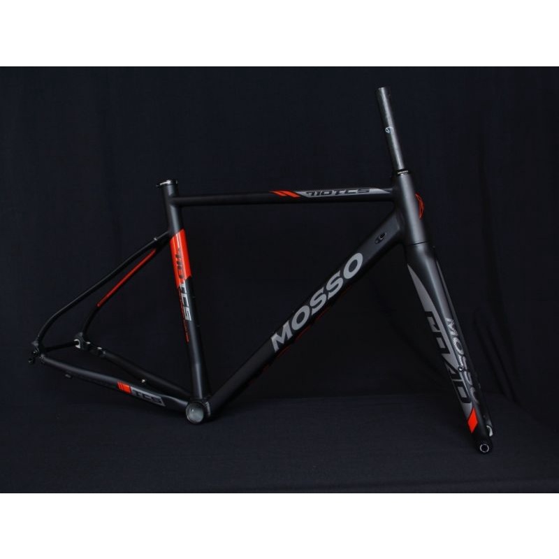 FRAME SEPEDA ROADBIKE MOSSO 710TCS SIZE 440MM 44CM DISCBRAKE RANGKA ROAD BIKE BALAP MOSO UKURAN 440 MM 44 CM ALLOY WARNA BLACK RED HITAM MERAH