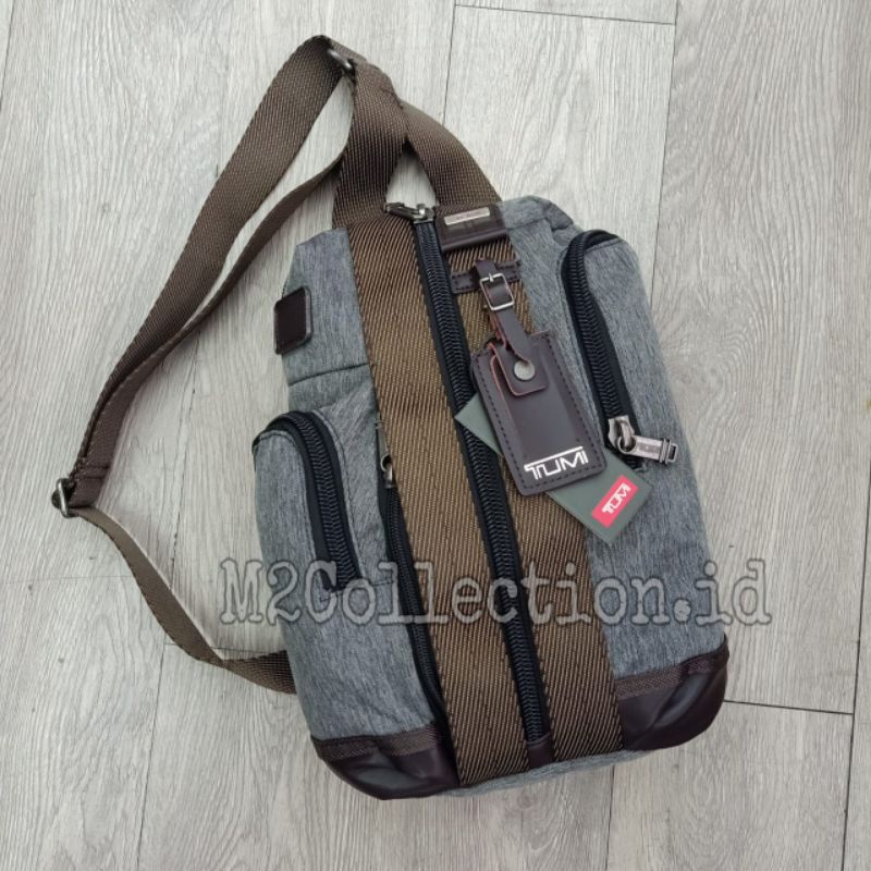 Slingbag Tumi Saratoga Alpha Bravo Grey Bodybag Tas Selempang Mirror Quality