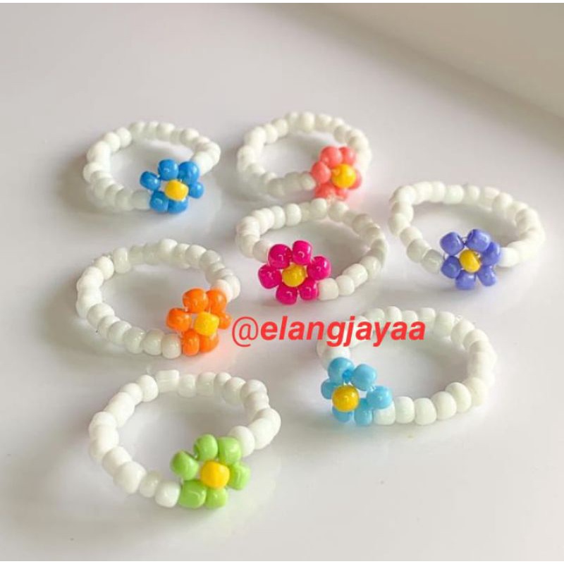 [ PROMO PART 6] Ring Daisy Series/Cincin Bunga Manik/Beads Idol Kpop